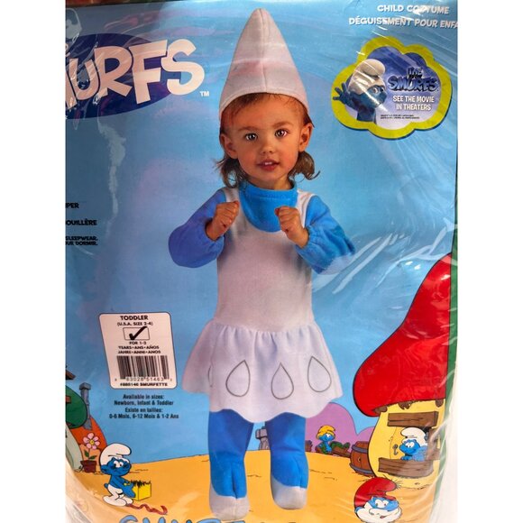 Smurfs Baby Costume Smurfette Size Girl Toddler 2-4 - Picture 2 of 6